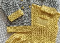 Sarı gri örgü kız çocuk takım Sarı gri örgü kız çocuk takım