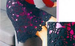 Siyah örgü bayan etek