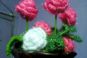 Evleriniz için dekoratif örgü çiçekler