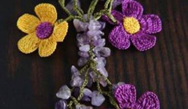 Çiçekli örgü takı kolye