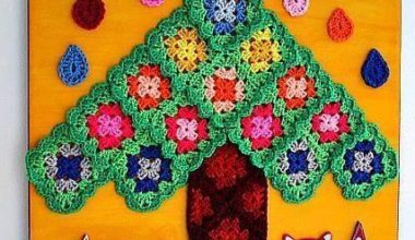 Örgü motifleri ile yapılmış örgü pano modeli Örgü motifleri ile yapılmış örgü pano modeli