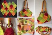 Renkli iplerle örgü çanta modelleri