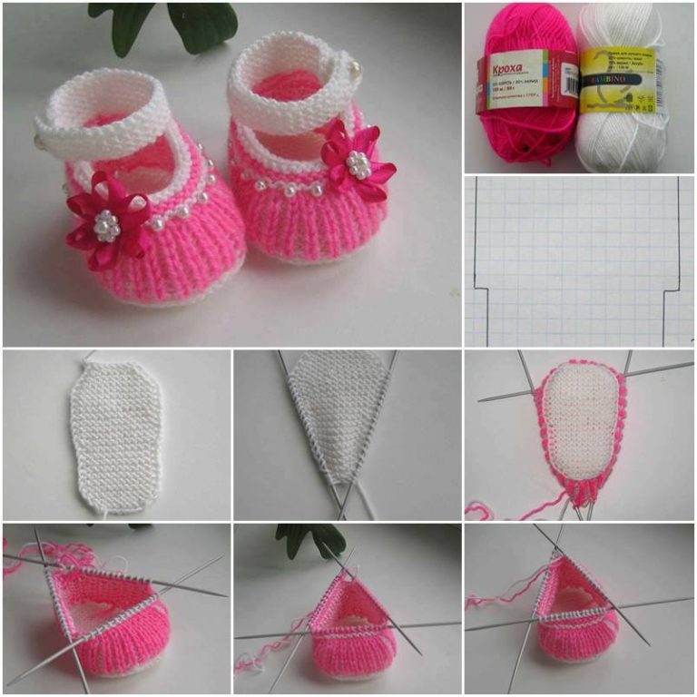 Pembe beyaz örgü patik yapılışı