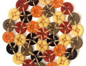 Düğmeler ve örgü ipleri ile örgü çaydanlık altlığı yapımı