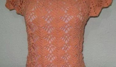 Turuncu örgü bayan bluz moeli