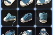 Converse örgü bebek patik yapımı