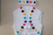 Şiş ile işlenilmiş örgü çocuk bolero