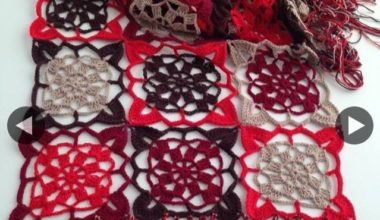 Tığ ile işlenilmiş örgü şal