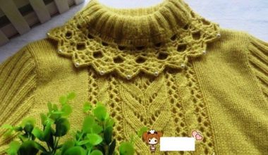 Yeşil balıkçı yaka ajurlu örgü bayan kazak