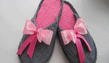 İki renkli örgü bayan terlik