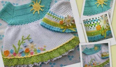 Kız çocukları örgü elbise modeli