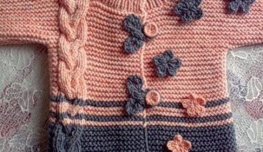 İki renkli çocuk hırka