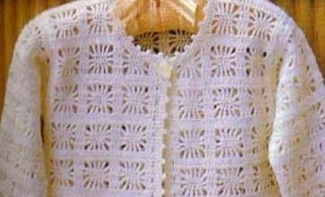 Beyaz yazlık örgü  bolero