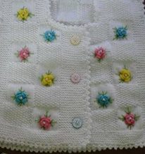 Çiçekli kız çocuk örgü yelek