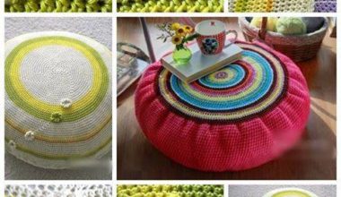 Dekoratif örgü puf modeli