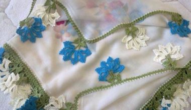 Mavi beyaz oya modeli