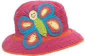 Pembe kelebekli bebek örgü şapka