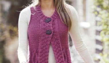 Gül kurusu örgü bayan yelek