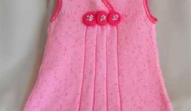 Pembe örgü çocuk elbise