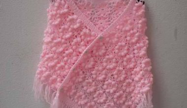 Pembe örgü bayan şal