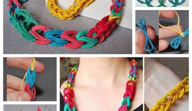 Renkli para lastiği örgü kolye yapımı