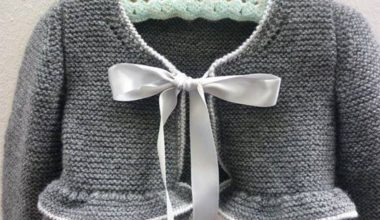 Gri örgü kız çocuk haroşa bolero