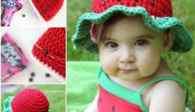 Karpuz modelli örgü şapka