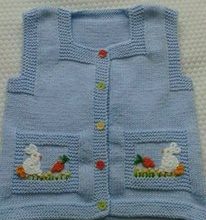 Tavşalı örgü çocuk yelek