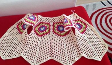 Tığ ile işlenilmiş örgü yelek