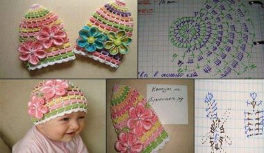 Çiçekli el örgüsü kız çocuk bere