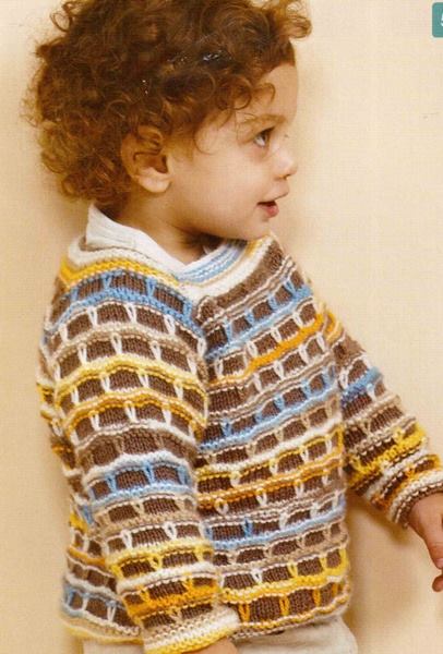 Renkli örgü bebek kazağı