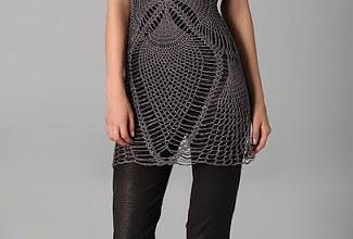 Gri örgü tığ işi bluz