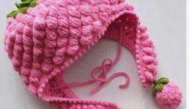 Pembe örgü bere modeli