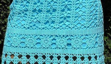 Mavi örgü yazlık etek modeli