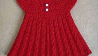 Kırmızı çocuk örgü tunik