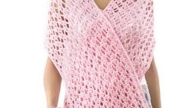 Pembe örgü bayan şal