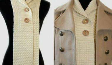 Düğmeli örgü atkı