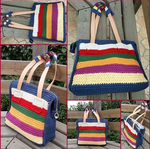 Renkli örgü çanta modelleri