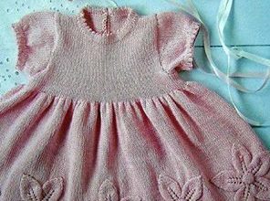 Pembe örgü çocuk elbise