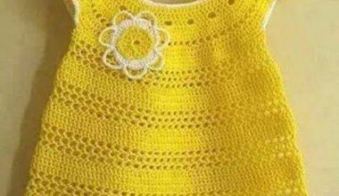 Sarı örgü kız çocuk elbise