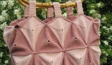 Pembe örgü çanta modeli
