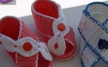 Yazlık örgü bebek sandalet