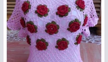 Çiçekli örgü bayan bluz