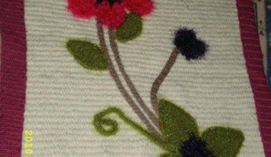 Çiçekli örgü paspas modeli