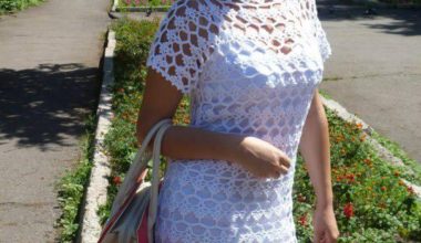 Beyaz örgü dantel elbiseler