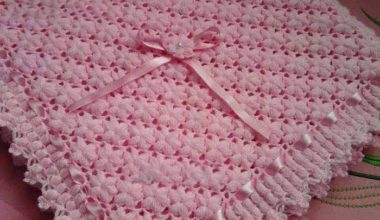 Pembe örgü çocuk battaniye modeli