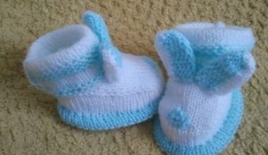 Tavşan örgü çocuk patik