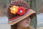 Kız çocukları için kahverengi örgü şapka