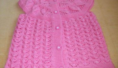 Pembe ajurlu örgü kız çocuk yelek