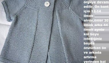 Gri örgü robalı kız çocuk yelek